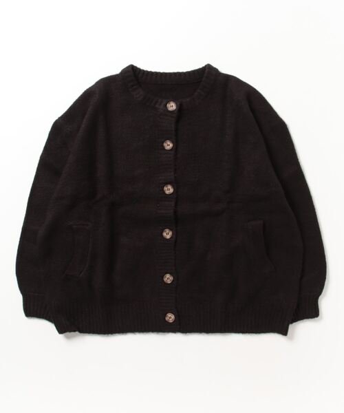 「atONE」 ニットカーディガン M～Ｌ ブラック レディース_画像3