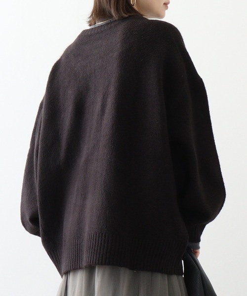 「atONE」 ニットカーディガン M～Ｌ ブラック レディース_画像6