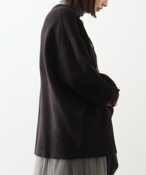 「atONE」 ニットカーディガン M～Ｌ ブラック レディース_画像7