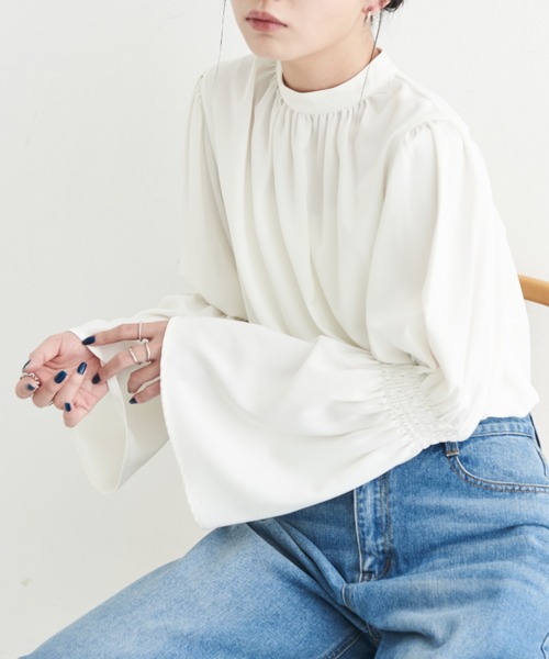 「Aunt Marie's」 長袖ブラウス FREE ブルー レディース_画像3