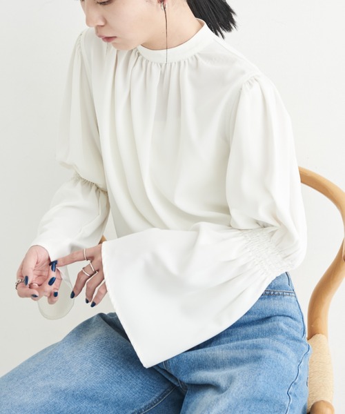 「Aunt Marie's」 長袖ブラウス FREE ブルー レディース_画像4