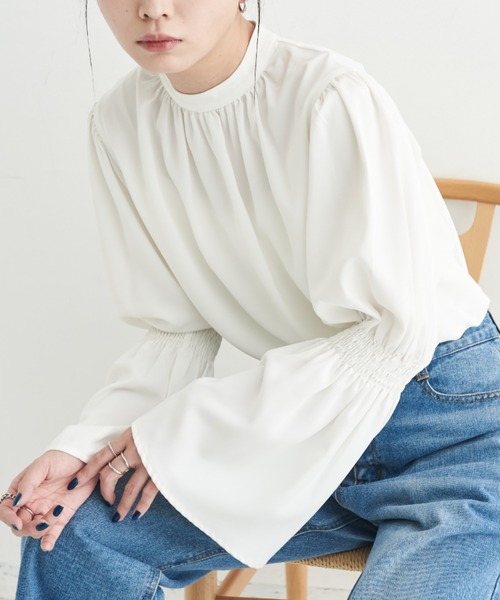 「Aunt Marie's」 長袖ブラウス FREE ブルー レディース_画像5