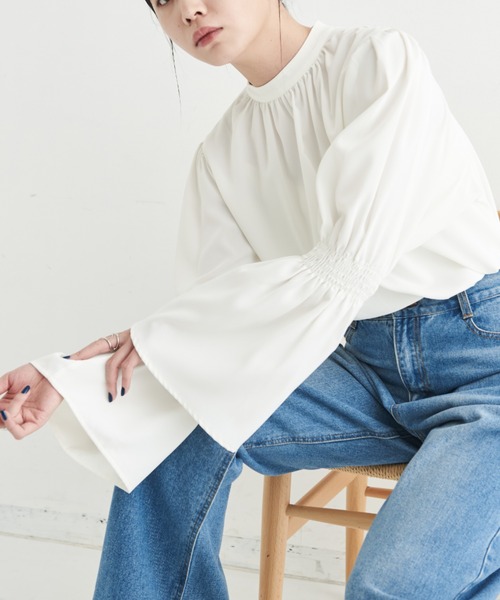 「Aunt Marie's」 長袖ブラウス FREE ブルー レディース_画像6