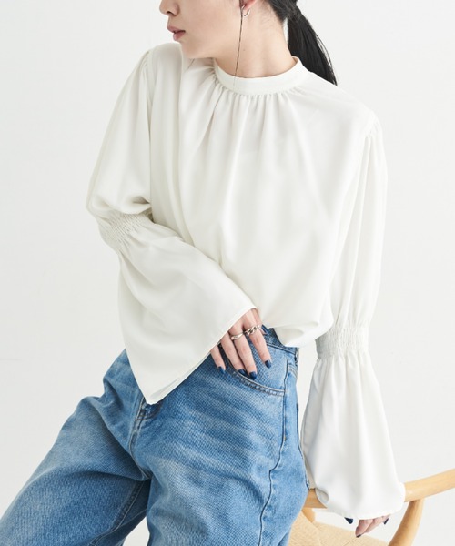 「Aunt Marie's」 長袖ブラウス FREE ブルー レディース_画像8