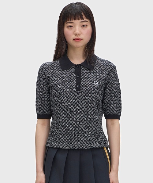ポロシャツ ポロ Textured Knitted Shirt／テクスチャーニットポロシャツ レディースの画像