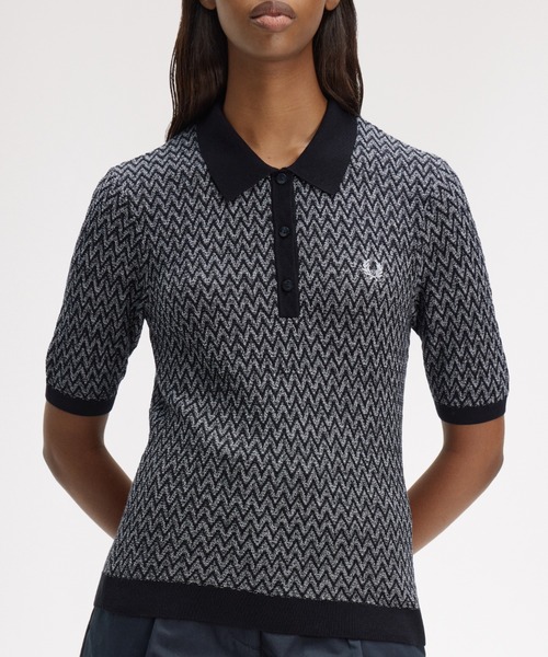 ポロシャツ ポロ Textured Knitted Shirt／テクスチャーニットポロシャツ レディースの画像
