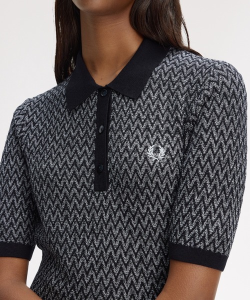 ポロシャツ ポロ Textured Knitted Shirt／テクスチャーニットポロシャツ レディースの画像