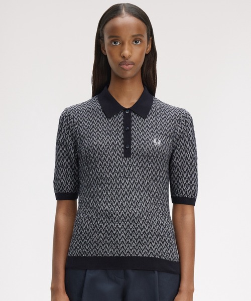 ポロシャツ ポロ Textured Knitted Shirt／テクスチャーニットポロシャツ レディースの画像