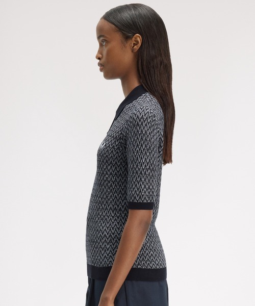 ポロシャツ ポロ Textured Knitted Shirt／テクスチャーニットポロシャツ レディースの画像