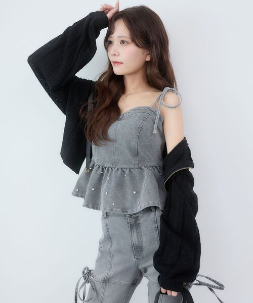 chestyペプラムオーガンジーキャミ fifth 【cestmignon_mauセレクト】 ペプラムデザインドッキングキャミ
