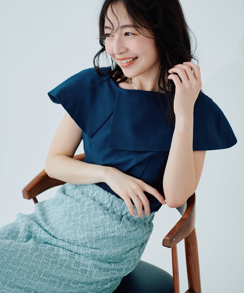 n　ブラウス natural couture ブラウス シャツ アシメカラーオフショルブラウス