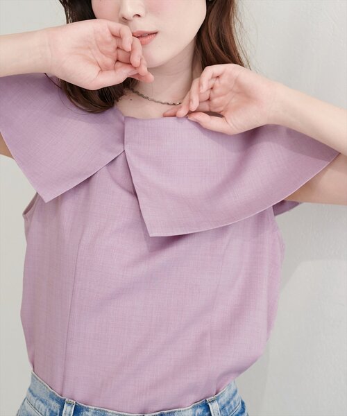 natural couture ブラウス シャツ アシメカラーオフショルブラウス