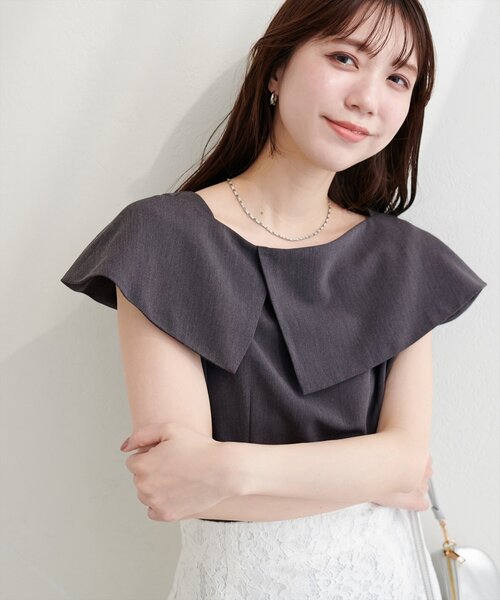 natural couture ブラウス シャツ アシメカラーオフショルブラウス 