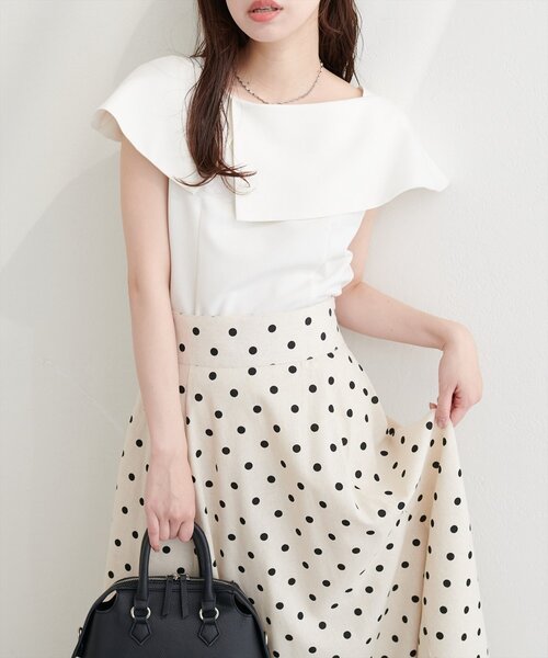 natural couture ブラウス シャツ アシメカラーオフショルブラウス