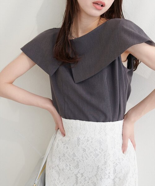 n　ブラウス natural couture ブラウス シャツ アシメカラーオフショルブラウス