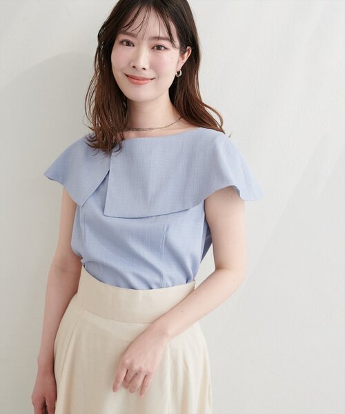 natural couture ブラウス シャツ アシメカラーオフショルブラウス
