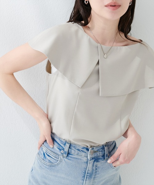 n　ブラウス natural couture ブラウス シャツ アシメカラーオフショルブラウス