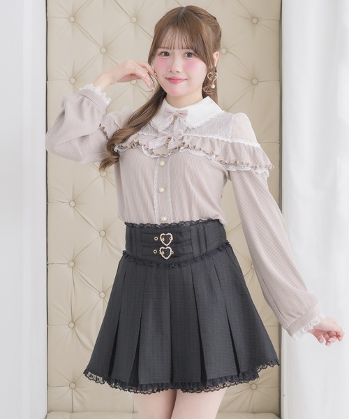ROJITA（ロジータ） スカート ハートバックルツイードプリーツスカパン