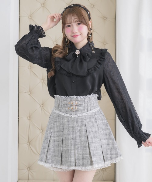 ROJITA（ロジータ） スカート ハートバックルツイードプリーツスカパン