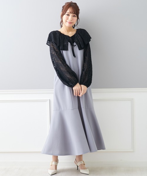 「marun」 キャミソールワンピース L グレー レディース_画像6