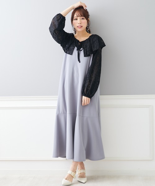 「marun」 キャミソールワンピース L グレー レディース_画像7