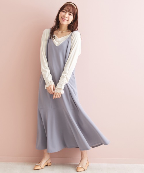 「marun」 キャミソールワンピース L グレー レディース_画像8
