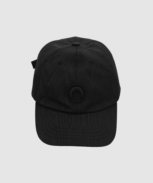 MARINE SERRE ブラックキャップ 収納袋付き MARINE SERRE（マリーンセル） キャップ 帽子 MOON MOIRE BASEBALL CAP