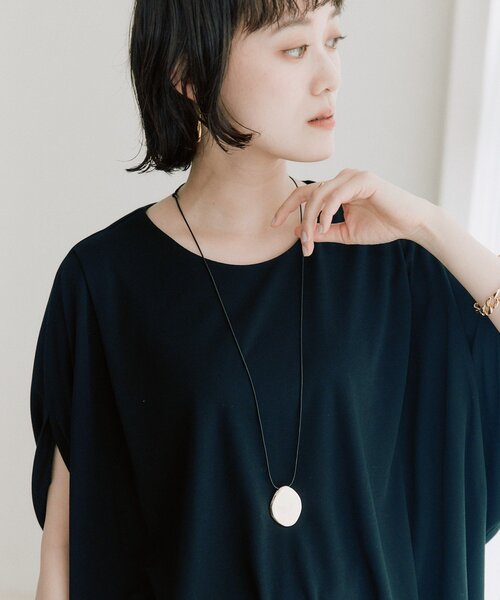 tシャツ 「吸水速乾/遮熱/接触冷感/洗濯機洗い可」クールタッチポンチョカットソー レディースの画像