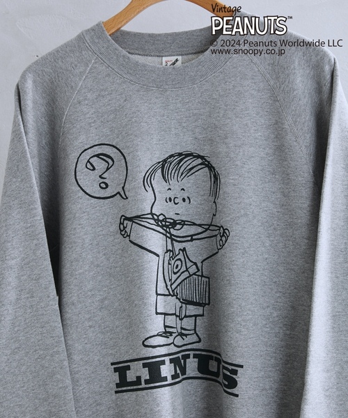 「Vintage PEANUTS」 スウェットカットソー MEDIUM アイボリー メンズ_画像2