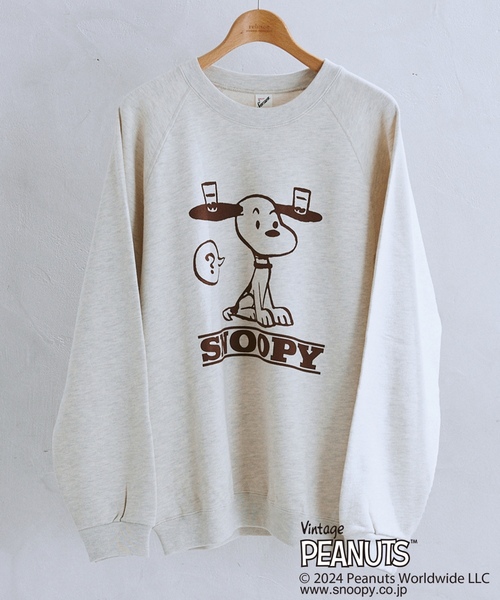「Vintage PEANUTS」 スウェットカットソー MEDIUM アイボリー メンズ_画像5