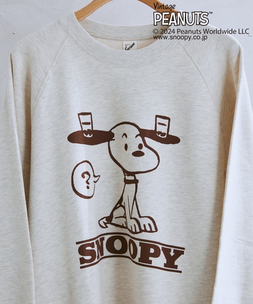 「Vintage PEANUTS」 スウェットカットソー MEDIUM アイボリー メンズ_画像6