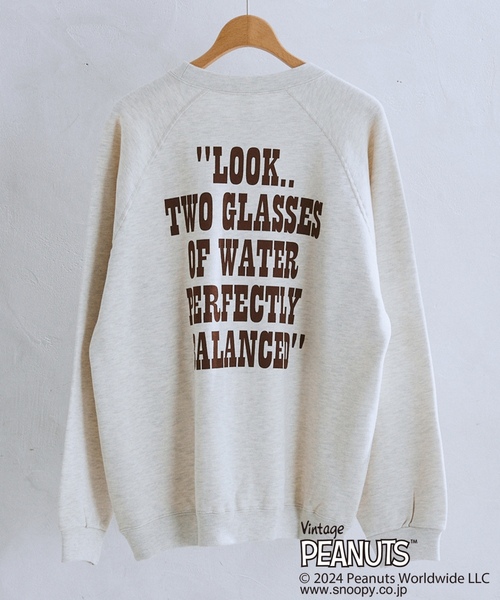 「Vintage PEANUTS」 スウェットカットソー MEDIUM アイボリー メンズ_画像7