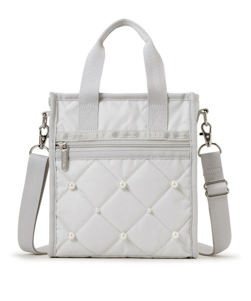 ショルダーバッグ バッグ MINI N/S TOTE W/ PEARLS ミストグレーパール レディースの画像