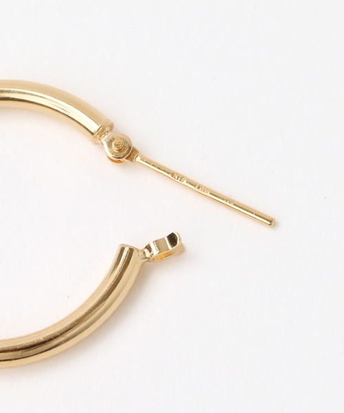 ピアス 20mmフープパイプピアス K18（両耳） レディースの画像