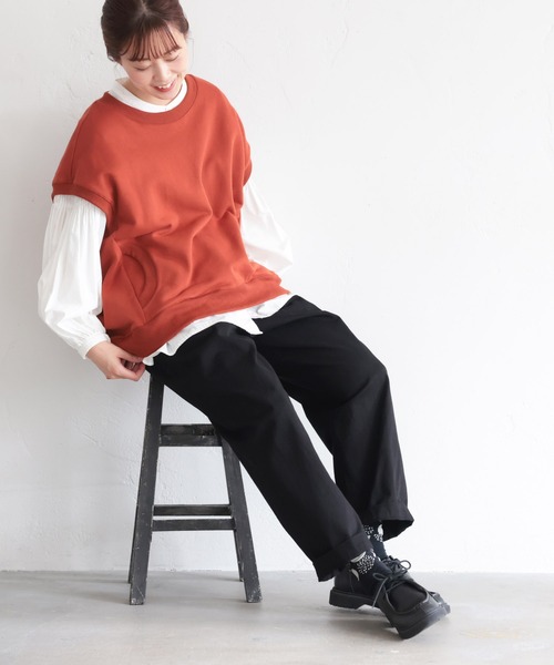 「soulberry」 チノパンツ 3L ブラック レディース_画像4