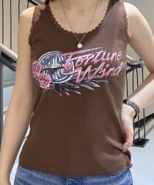 MOUSSY（マウジー） タンクトップ ノースリーブ LACE TRIM タンク