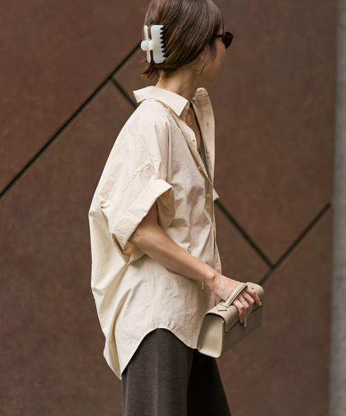 Plage Roll Up Cuffs シャツ ホワイト 日本製 plage（プラージュ） ブラウス シャツ 「追加」Roll Up Cuffs シャツ 2