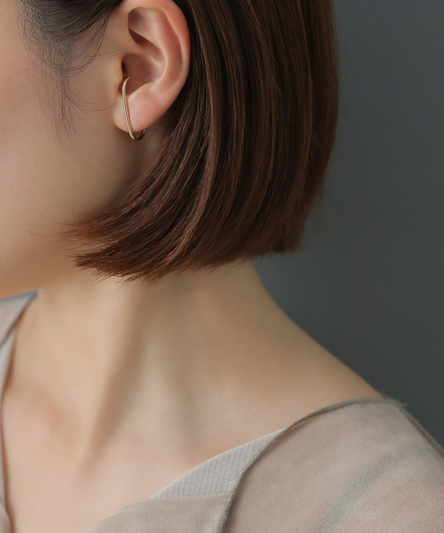 Lilas ピアス J型パイプピアスL K10（両耳） レディース : ZOZOTOWN