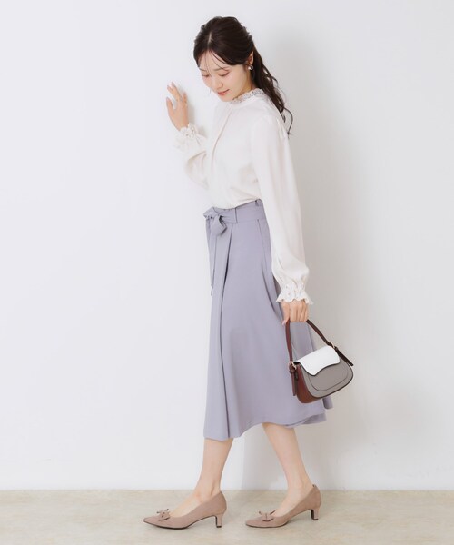 「couture brooch」 長袖ブラウス 38 ライトグレー レディース_画像3