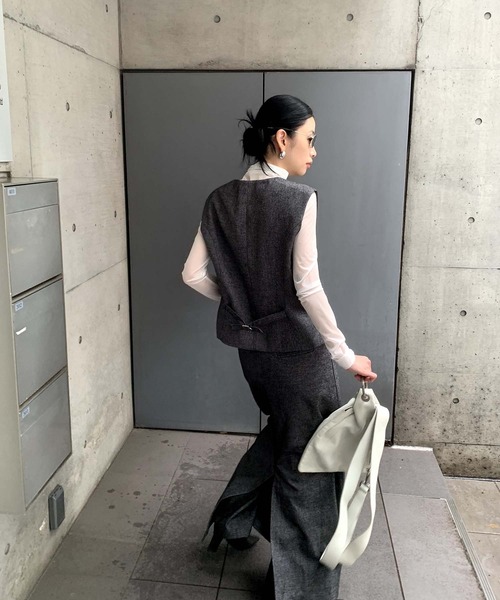 「chuclla」 ロングスカート M グレー レディース_画像4