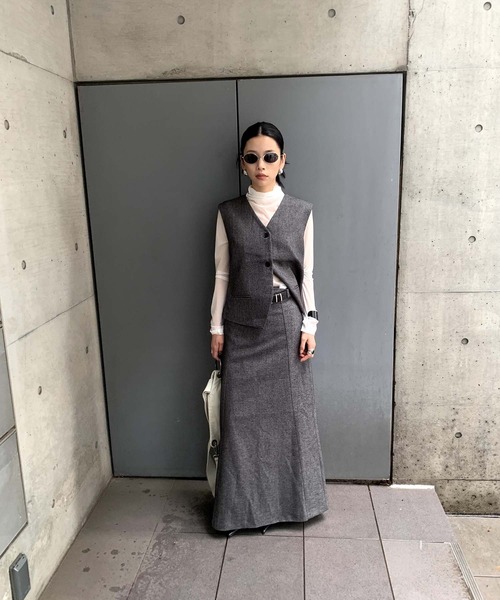 「chuclla」 ロングスカート M グレー レディース_画像5