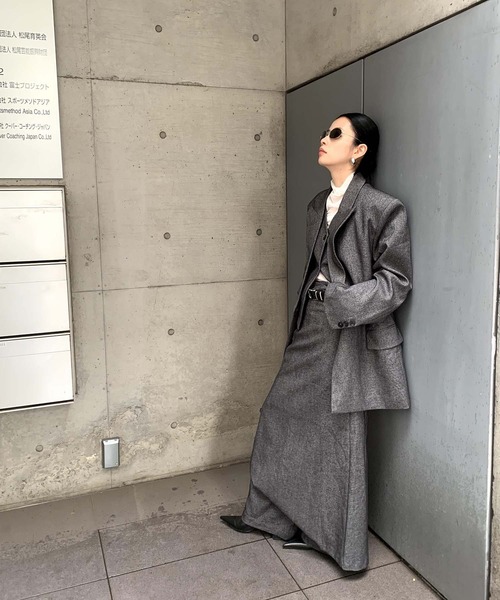 「chuclla」 ロングスカート M グレー レディース_画像7