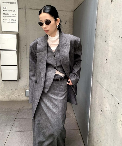 「chuclla」 ロングスカート M グレー レディース_画像9