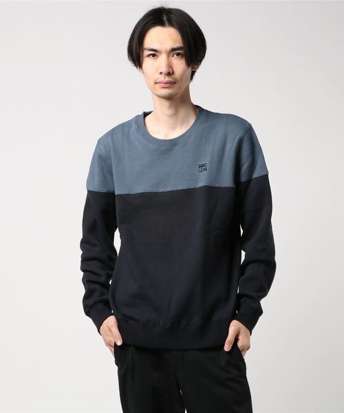 新品COACH ブラック スウェット トレーナー チャンピオン Champion メンズ スウェットトレーナー CREW NECK