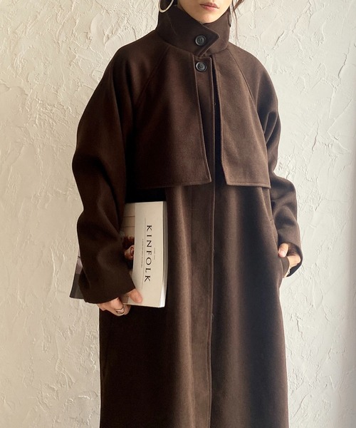 She's Closet ステンカラーコート コート フェイクウール2WAYロング丈