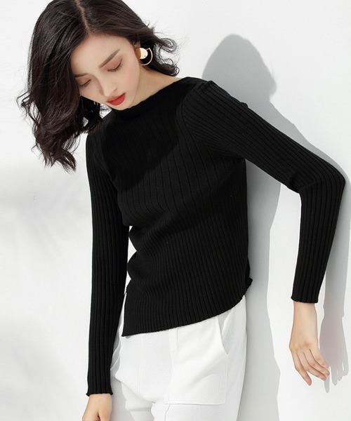 トリーバーチ　セーター　ニット　ブラック　裾フリル トリーバーチ セーター ニット ブラック 裾フリル ヴィン