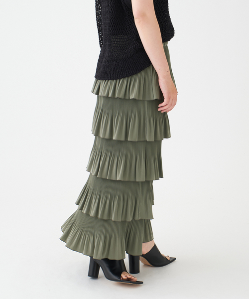 OURNAL STANDARD L'ESSAGE ティアードプリーツスカート journal standard L'essage スカート ロングプリーツスカート