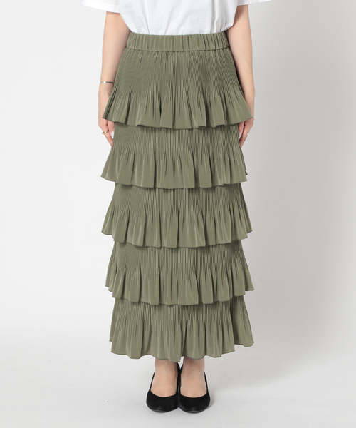 OURNAL STANDARD L'ESSAGE ティアードプリーツスカート journal standard L'essage スカート ロングプリーツスカート