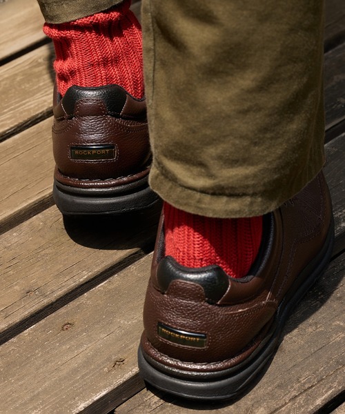 【未使用級】ROCKPORT　レザースニーカー　ウォーキングシューズ　茶　24㎝ ROCKPORT スニーカー 「MEN」ワールドツアー クラシック メンズ