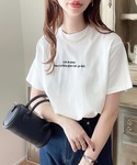 tシャツ 半袖 ロゴ刺繍半袖Tシャツ レディースの詳細画像3